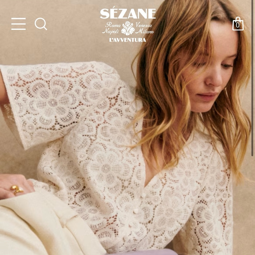 NEW! Sezane Emma Blouse, US size 12, EU size 44.